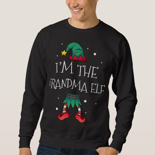 I'm the Grammy Elf Family Matching Christmas Pajam Sweatshirt (Front)