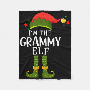 I'm The Grammy Elf Funny Group Matching Christmas Fleece Blanket