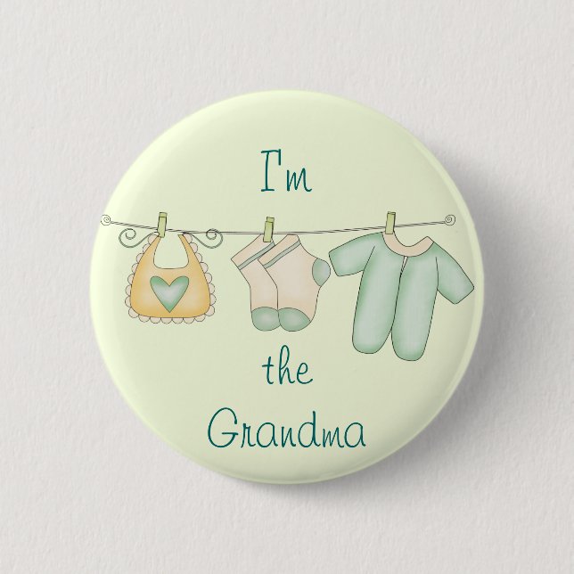 I'm the Grandma Baby Announcement 6 Cm Round Badge (Front)