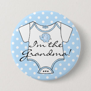 I'm The Grandma Blue Elephant 7.5 Cm Round Badge