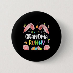 I'm The Grandma Bunny Cute Matching Family Easter 6 Cm Round Badge