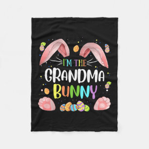 I'm The Grandma Bunny Cute Matching Family Easter Fleece Blanket