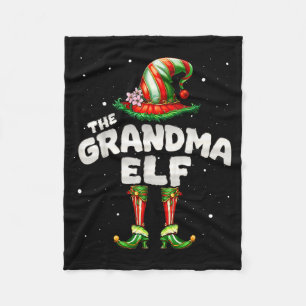 I'm The Grandma Elf Family Matching Group Christma Fleece Blanket