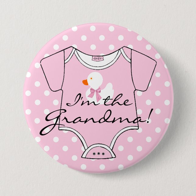I'm The Grandma Pink With Rubber Duck 7.5 Cm Round Badge (Front)