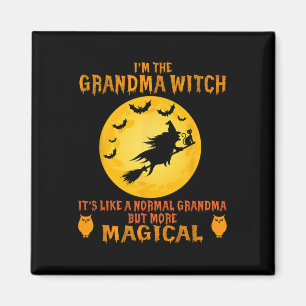 Im The Grandma Witch Halloween Magical Broom Magnet