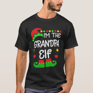 I'M The Grandpa Elf Shirt Christmas Family Elf Cos