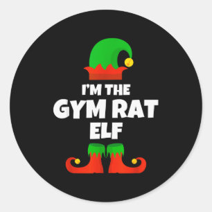 I'm The Gym Rat Elf Family Pajama Christmas Fitnes Classic Round Sticker