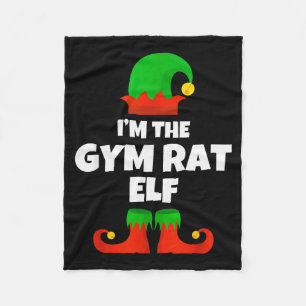I'm The Gym Rat Elf Family Pajama Christmas Fitnes Fleece Blanket