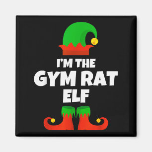 I'm The Gym Rat Elf Family Pajama Christmas Fitnes Magnet