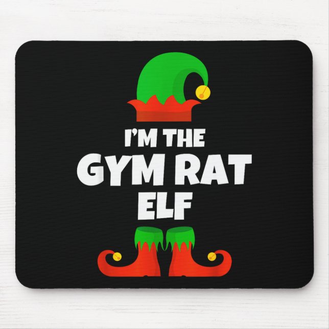 I'm The Gym Rat Elf Family Pajama Christmas Fitnes Mouse Pad (Front)