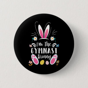 I'm The Gymnast Bunny Matching Family Easter Party 6 Cm Round Badge