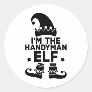 I'm The Handyman Elf Fun Family Holiday Matching C Classic Round Sticker