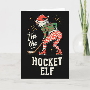 I'm The Hockey Elf Funny Matching Family Christmas Card