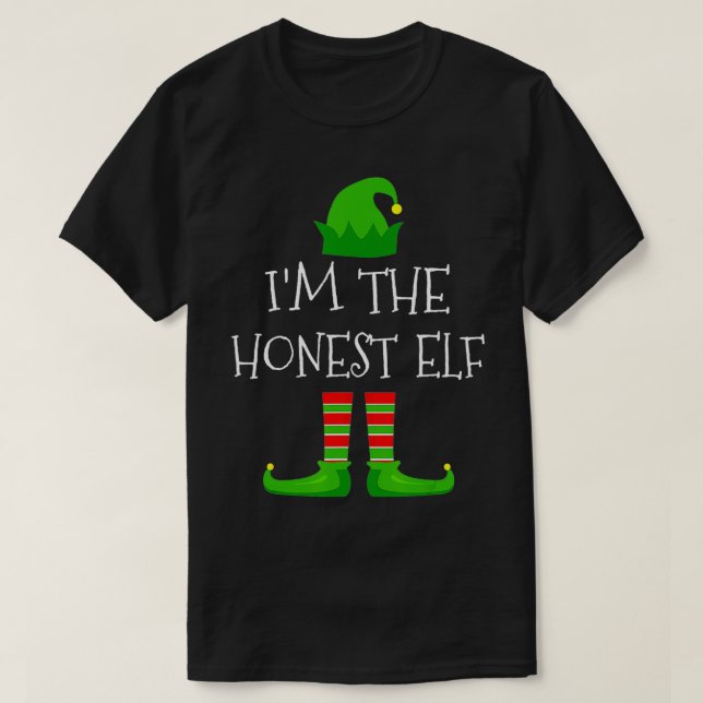 I'm The Honest Elf Family Matching Christmas Pajam T-Shirt (Design Front)