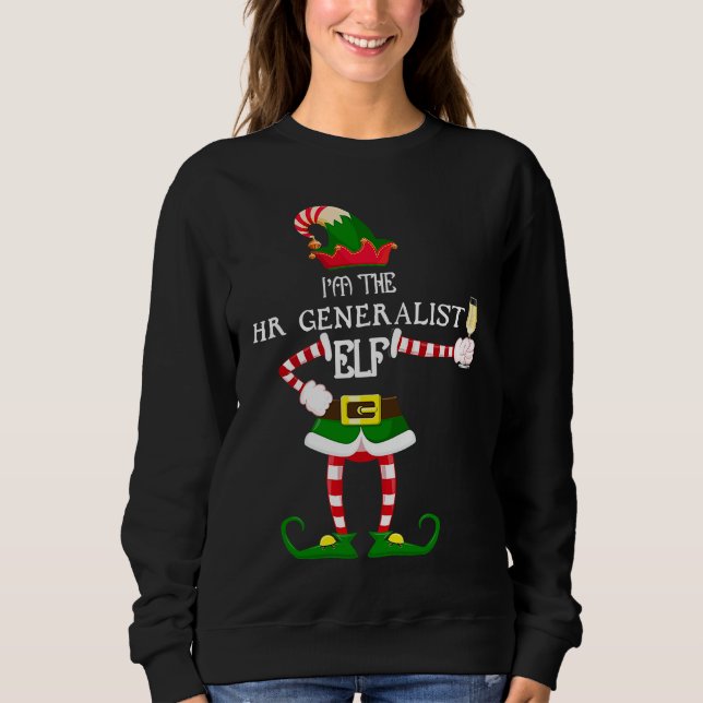 I'm The HR Generalist Elf Matching Family  Wine Lo Sweatshirt (Front)