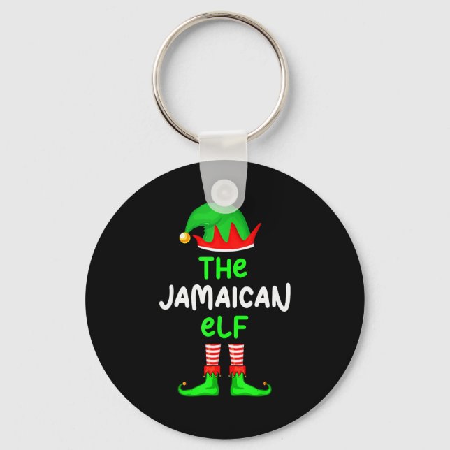 I'm The Jamaican Elf Jamaica Christmas Funny Pajam Key Ring (Front)
