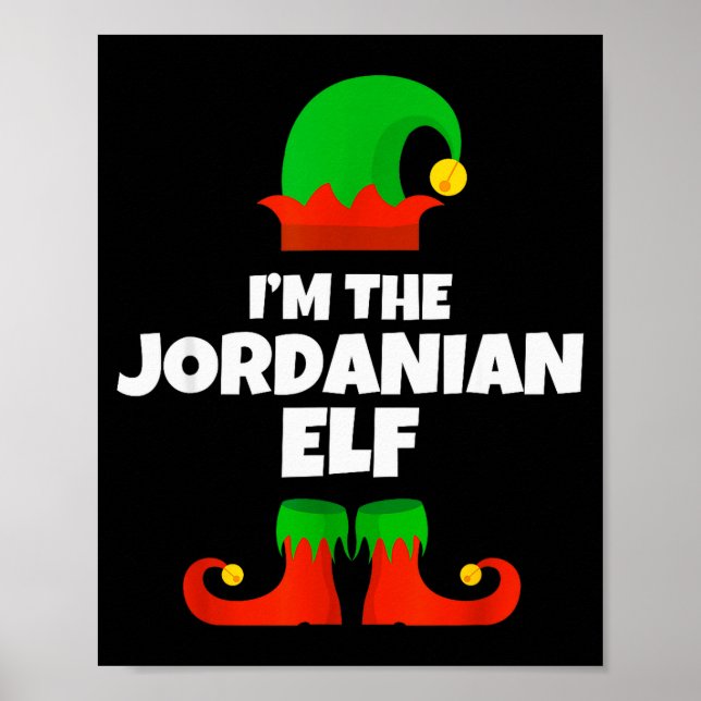 I'm The Jordanian Elf Family Pajama Christmas Funn Poster (Front)