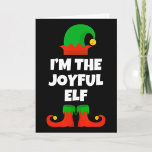 I'm The Joyful Elf Family Pajama Christmas Funny J Card