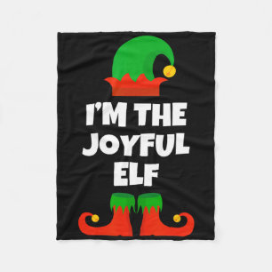 I'm The Joyful Elf Family Pajama Christmas Funny J Fleece Blanket