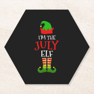 I'm The July Elf Matching Family Christmas In July Paper Coaster