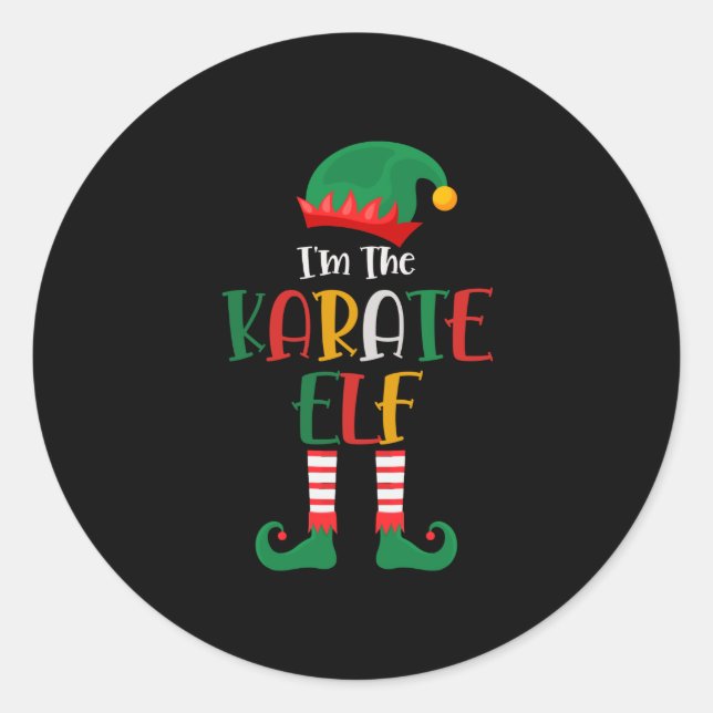 Im The Karate Elf Matching Christmas Classic Round Sticker (Front)