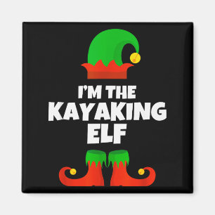 I'm The Kayaking Elf Family Pajama Christmas Kayak Magnet