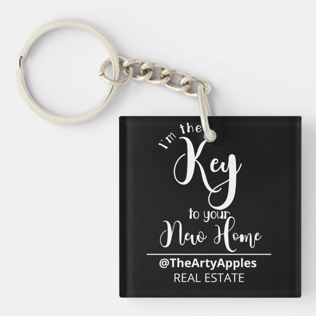 I'm the key to your new home real estate agent tot key ring (Front)