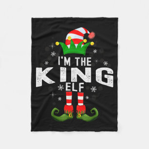 I'm The King Elf Christmas Family Pjs Costume  Fleece Blanket