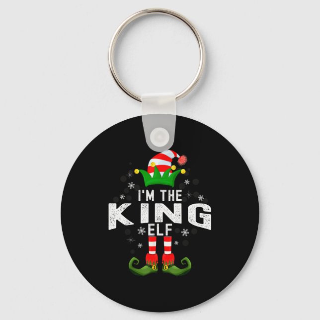 I'm The King Elf Christmas Family Pjs Costume  Key Ring (Front)