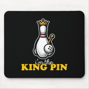 I'm The King Pin Cute Kawaii Bowling Pin Funny Mouse Pad