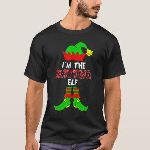 I'm The Knitting Elf Red Buffalo Plaid Christmas   T-Shirt