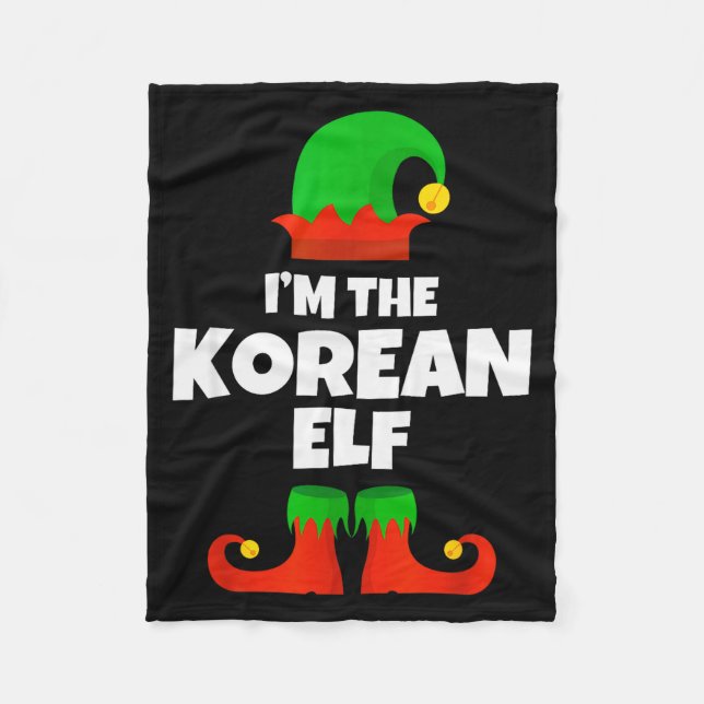 I'm The Korean Elf Family Pajama Christmas Funny K Fleece Blanket (Front)