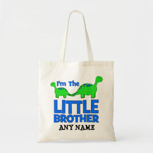 I'm The LITTLE BROTHER! Custom Dinosaur Gift Tote Bag