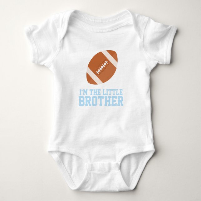 "I'm the Little Brother" Football Jersey Number Baby Bodysuit (Front)