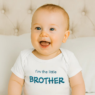 I'm the Little Brother Modern Colourful Boy's Baby Bodysuit