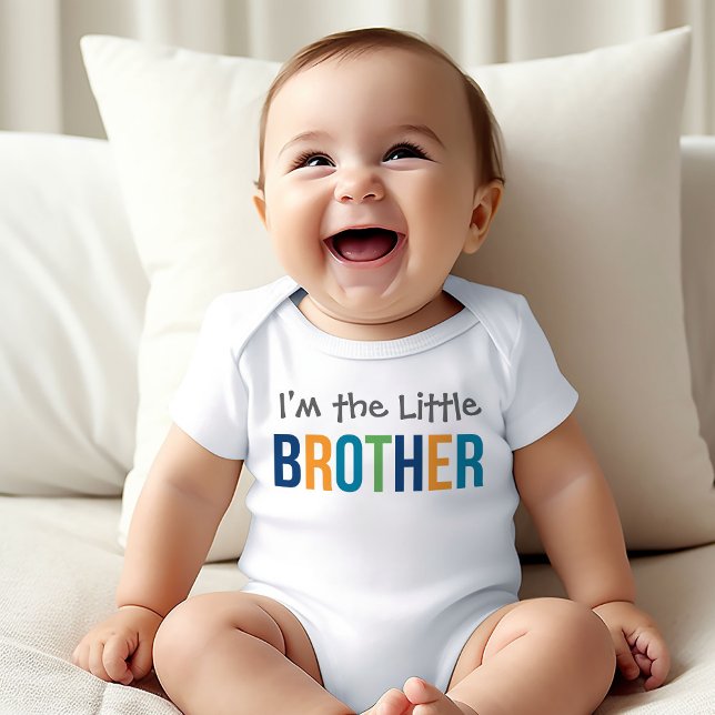 I'm the Little Brother Modern Colourful Boy's Baby Bodysuit (Creator Uploaded)