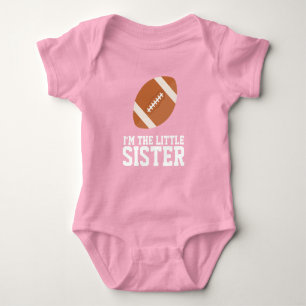 "I'm the Little Sister" Football Jersey Number Baby Bodysuit