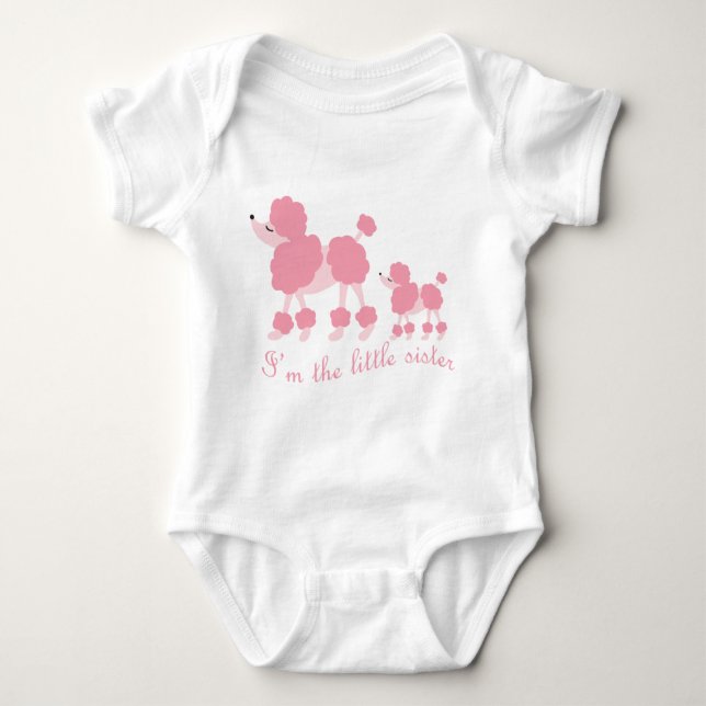 I'm The Little Sister French Poodles Baby Bodysuit (Front)