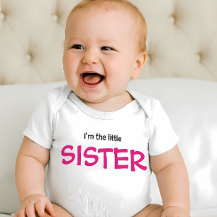 I'm the Little Sister Modern Colourful Boy's Baby Bodysuit