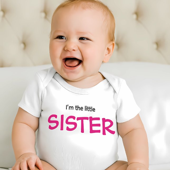 I'm the Little Sister Modern Colourful Boy's Baby Bodysuit (Creator Uploaded)