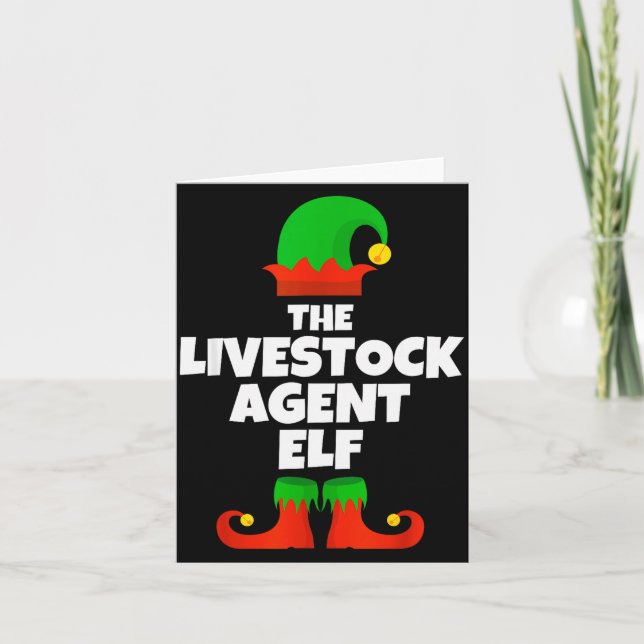I'm The Livestock Agent Elf Family Pajama Christma Card (Front)