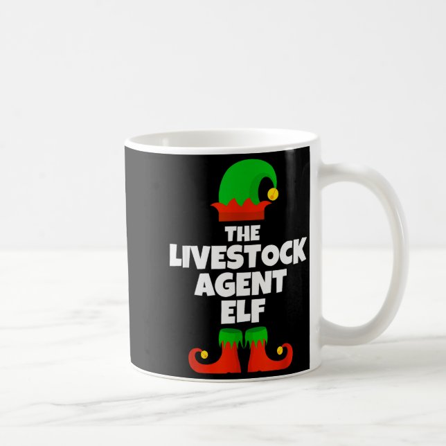 I'm The Livestock Agent Elf Family Pajama Christma Coffee Mug (Right)