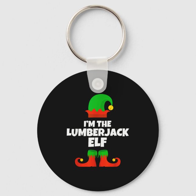 I'm The Lumberjack Elf Family Pajama Christmas Fun Key Ring (Front)