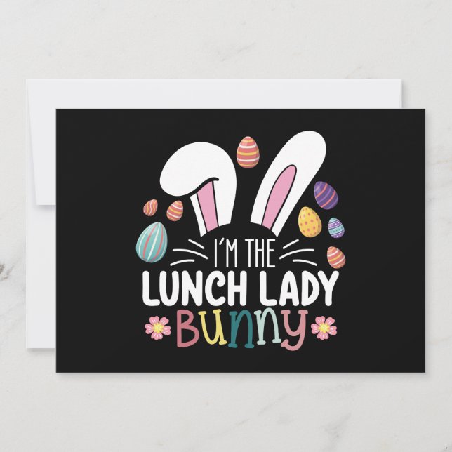 I'm The Lunch Lady Bunny Easter Matching Invitation (Front)