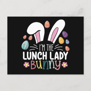 I'm The Lunch Lady Bunny Easter Matching Postcard