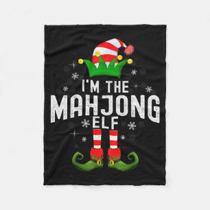 I'm The Mahjong Elf Christmas Family Pjs Costume Fleece Blanket
