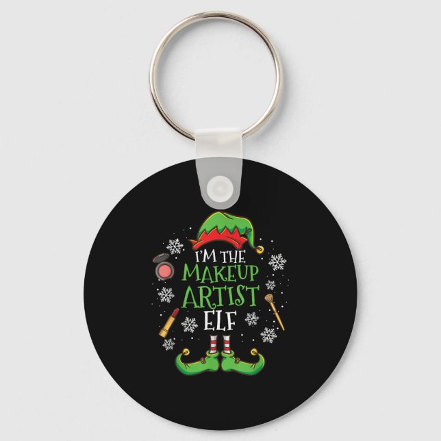 Im The Makeup Artist Elf Christmas  Key Ring (Front)