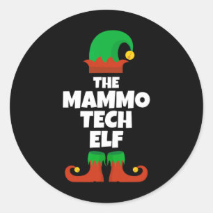 I'm The Mammo Tech Elf Family Pajama Christmas Mam Classic Round Sticker