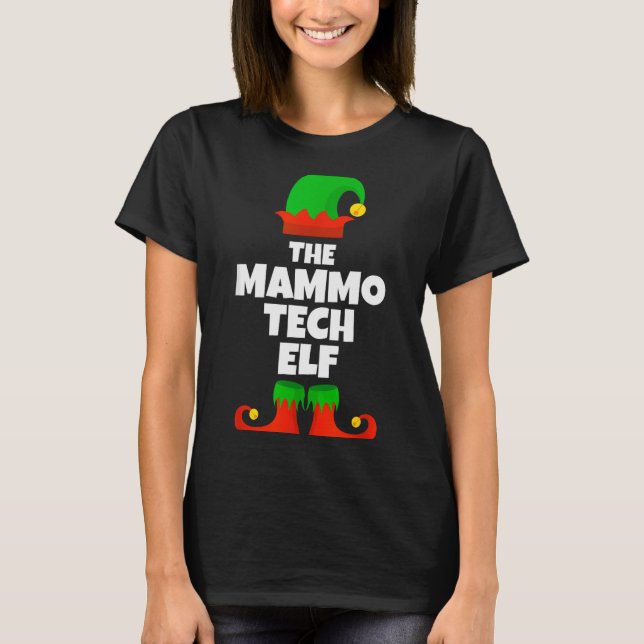 I'm The Mammo Tech Elf Family Pajama Christmas Mam T-Shirt (Front)