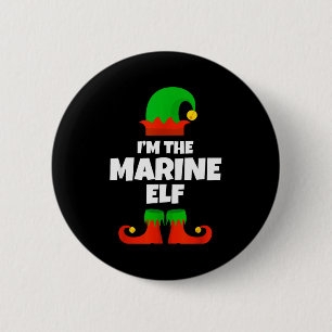 I'm The Marine Elf Family Pajama Christmas Biology 6 Cm Round Badge